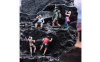 5 Pieces 1/64 Scale Climbing Figures 3D Printed Rock Climbing People Models Full Color Miniature Hiker Figurines for Sand Table, Desktop Decoration