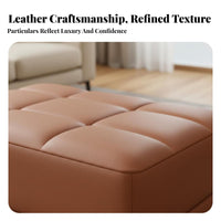 High-Density Foam Filling Tufted Rectangular Bench Sturdy Construction Footstool Easy to Clean Ottoman Stable Support for Homeowners, Families, Pet Owners, Living Room, Bedroom, Small Areas, Entryway