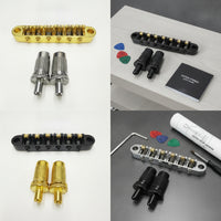 Guitar Roller Saddle Bridge Individual Intonation Adjustment Roller Bridge with Posts Tuning Stability Hardware for Guitarists, Luthier