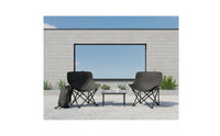 7 Pieces Roll-up Table and Moon Chair Set Foldable Portable Camping Dining Set High Load Capacity Lightweight Outdoor Table and Chairs for Backyard