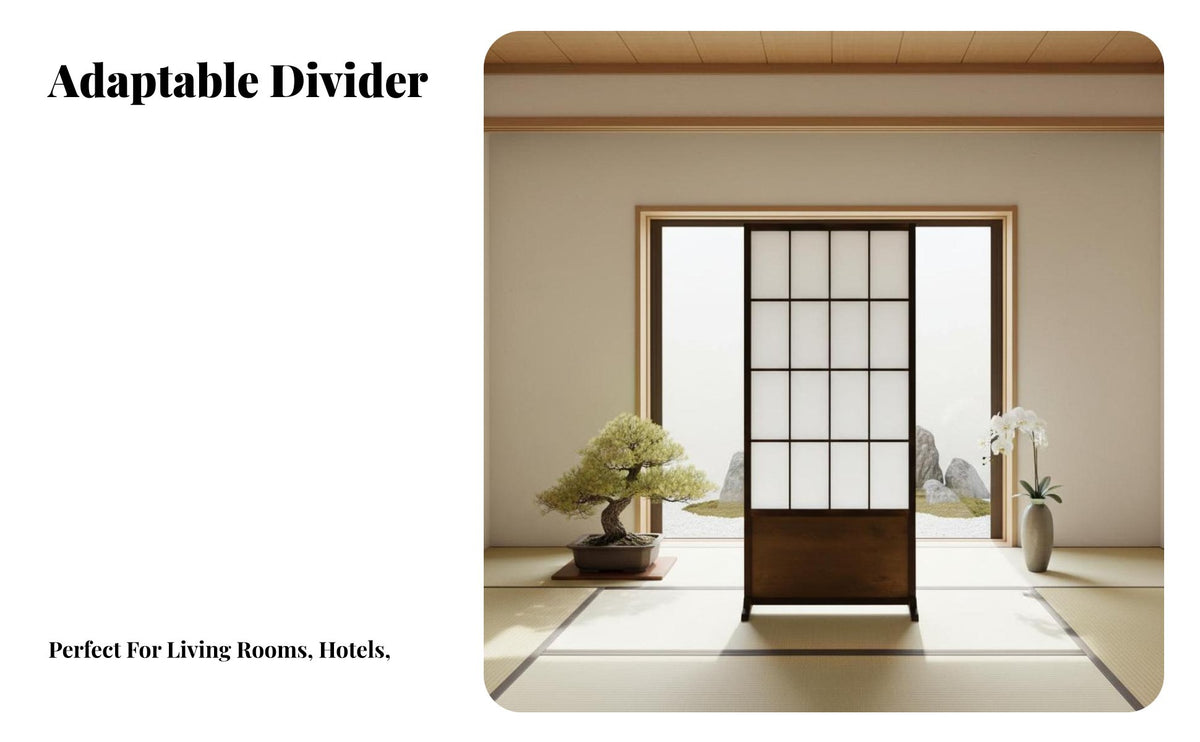 Zen Aesthetic Folding Shoji Divider Foldable Design Japanese Shoji Screen Movable Partition Wall Freestanding for Photographers, Interior Designers, Office Workers, Living Room, Hotel, Photo Studio, Bedroom