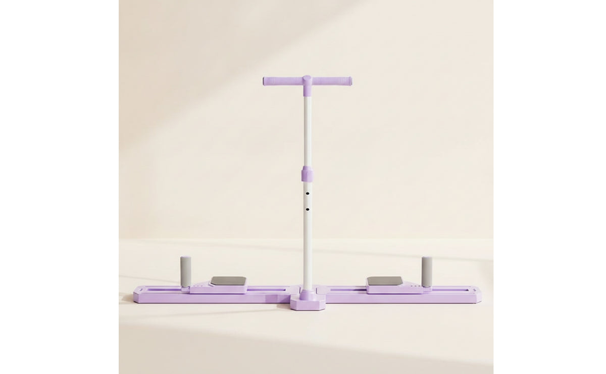 Foldable Inner Thigh Exerciser with Handlebar Height-Adjustable Leg Slider Machine Compact Inner Thigh Exerciser Portable for Beginners, Seniors, Home Gym, Apartment