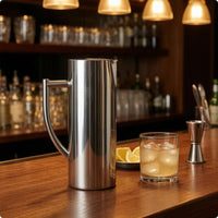 Stainless Steel Pitcher Polished Metal Jug Smooth Construction Beverage Jug