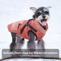 Windproof Dog Winter Coat Fleece Lined Cold Weather Dog Coat Thickened Warmth for Small Dogs, Outdoor, Night Walks, Hiking