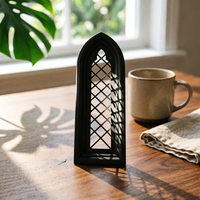 Arched Window Framed Arch Wall Decor for Dollhouse, Model Scenes