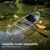 Clear Tandem Kayak Transparent Design Kayak Lightweight Aquatic Activities Gear for Tourists, Families, Scenic Locations, Leisure Retreats, Beaches