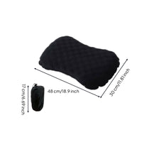 Ice Silk Material Inflatable Camping Pillow Includes Storage Bag Lightweight Travel Pillow Adjustable Height Portable Backrest Cushion for Campers, Travelers, Backpackers, Office