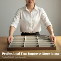 Large Capacity 18 Slot Sunglasses Display Tray Soft Lining 18 Slot Sunglasses Organizer for Retailers, Retail Counter, Dresser