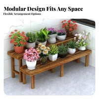 Wooden Plant Stand Solid Wood Multi Tier Plant Stand Multi-Tier Flower Rack for Balcony, Outdoor, Indoor