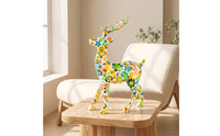 Deer Statue with Antlers Glossy Deer Figurine Tabletop Decor for Living Room, Entryway