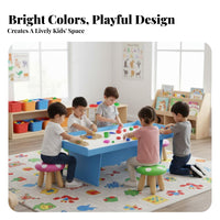 Multi-Functional Design Multifunctional Kids Activity Table Easy to Clean Childrens Building Block Table Raised Border Toddler Furniture Set with Storage Rounded Corners for Preschoolers, Toddlers, Educators, Daycare Center, Kindergarten, Classroom