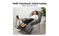 Folding Design Foldable resting Recliner with Headrest Pillow Adjustable Padded Cot Ergonomic Support Reclining Chair Secure Locking System for Office Workers, House Guests, Balcony, Patio, Outdoor, waterfront