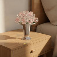 Glass Flowers Bouquet Standing Flower Cluster Ornament Compact Glass Flower Figurine for Entryway
