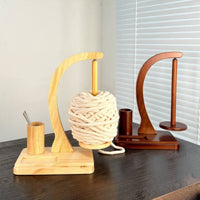 Hand-Finished Wooden Yarn Holder Polished Yarn Holder with Spindle Portable Craft Tool Compact for Crafters