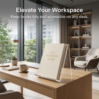 Transparent Acrylic Book Stand, Clear Display Holder for Libraries and Study Rooms, Stable Book Holder for Study Rooms, Modern Book Display Stand