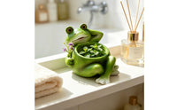 Frog Planter Whimsical Frog Flowerpot Compact Planter with Flower Embellishment for Patio Table