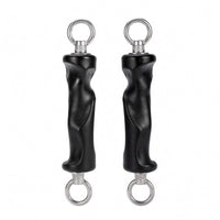 2 Pieces Metal Rings Fitness Grip Handles Molded Ergonomic Grip Handles Black Exercise Gear Long-Lasting