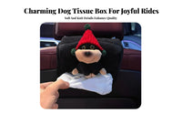 Cute Design Cartoon Dog Tissue Dispenser Decorative Soft Creature Tissue Box Great Gift Idea for Drivers, Families, Travel, Home