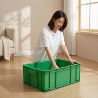 Stackable Heavy-Duty Plastic Storage Bin with Lid for Industrial Warehouse Parts Organization