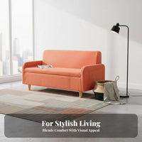 Nordic Design space-saving Loveseat Minimalist design Sofa Breathable Fabric Small Couch Easy to Clean for Apartment Dwellers, Students, Young Adults, Living Room, Bedroom