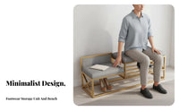 Minimalist Aesthetic Padded Shoe Rack with Seat Multi-Functional Design Upholstered Shoe Rack with Backrest Sturdy Frame Entryway Bench High Load Capacity for Families, Apartment Dwellers, Homeowners, Hallway, Mudroom, Bedroom, Closet
