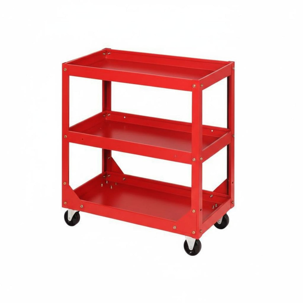 High Load Capacity 3-Tier Tool Cart Thickened Steel Plate 3 Tier Rolling Tool Cart Rugged & Long-Lasting Construction Heavy Duty Rolling Trolley Lockable Wheels for Technicians, Warehouse Workers, DIY Enthusiasts, Factory, Auto Repair Shop, Job Site