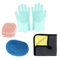 Cleaning Gloves for Dog Bath and Dog Grooming, Silicone Dog Bath Brush with Soft Bristles for Cat Grooming, Anti Slip Washing Gloves, 1 Piece