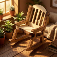 Dollhouse Rocking Chair Decorative 1:12 Scale Rocking Chair Realistic Look Miniature Furniture for Scene Photography