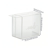 Wedding Card Box Modern Clear Acrylic Card Box Square Shatterproof for Brides, Baby Shower