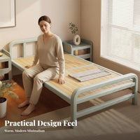 Foldable Design Folding Bed Frame Space-Saving Collapsible Bed Frame Portable Household Furniture Easy Assembly for Office Workers, Apartment Dwellers, Students, Home, Small Bedroom, Guest Room