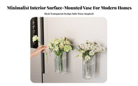 Hydroponic Friendly Clear Ribbed Plant Pocket Transparent Design Wall Planter Space Saving Hanging Vase Easy Installation for Apartment Dwellers, DIYers, Living Room, Hallway, Bedroom, Balcony