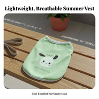 Summer Dog Vest Colorful Tones Cartoon Print Dog Clothes Easy to Wear Lightweight Pet Tank Top for Outdoor Walks, Indooring