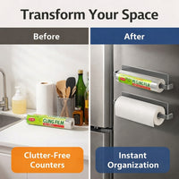 Cabinet Holder and Kitchen Towel Rack for Fridge Organizer, Wall Mounted Dispensing Paper