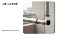 Retractable Clothes Dehumidifying Rod Space-Saving Stainless Steel Clothes Pole Rust Resistant Retractable Dehumidifying Rack for Apartment Dwellers