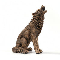 Howling Wolf Statue Rustic Wolf Figurine Animal for Office, Nature Lovers