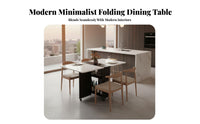 Foldable Design Wheeled Droppanel Table Space-Saving Household Furniture Mobile with Wheels Extendable Tabletop for Apartment Dwellers, Small Families, Students, Dining Room, Kitchen