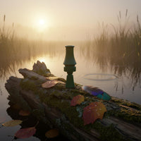 Flared Mouthpiece Duck Call Whistle Tapered Body Mallard Call Whistle Green Gear 11 Cm for Hunters
