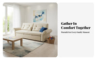 textile Sofa with Side Pockets Modern Design Couch Space-Saving Household Furniture for Apartment Dwellers, Small Families, Living Room, Lounge Area