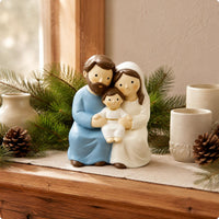 Holy Family Statue Colorfast Holy Family Figurine Easy to Maintain Nativity Statue for Living Room