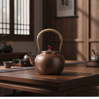 Copper Teapot with Strainer Compact Hammered Copper Tea Kettle Practical Cookware for Home Kitchen