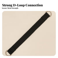 Exercise Gear Black Connector Strap Double D-Loop Woven Hanging Strap Heavy Duty Metal Rings for Bodyweight Training
