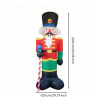 Standing Inflatable Christmas Decoration Festive Christmas Inflatable Nutcracker Indoor Holiday Decor Compact Storage for Front Yard