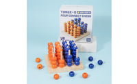 Row Four Game Strategy Wooden Board Game with Beads for Adults, Classroom