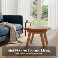 Multi-Functional Upholstered Shoe-Changing Stool durable Wood Frame Padded Low Stool multipurpose Use Footstool paddinged Seat for Homeowners, Families, Expectant Mothers, Entryway, Living Room, Bedroom, Balcony