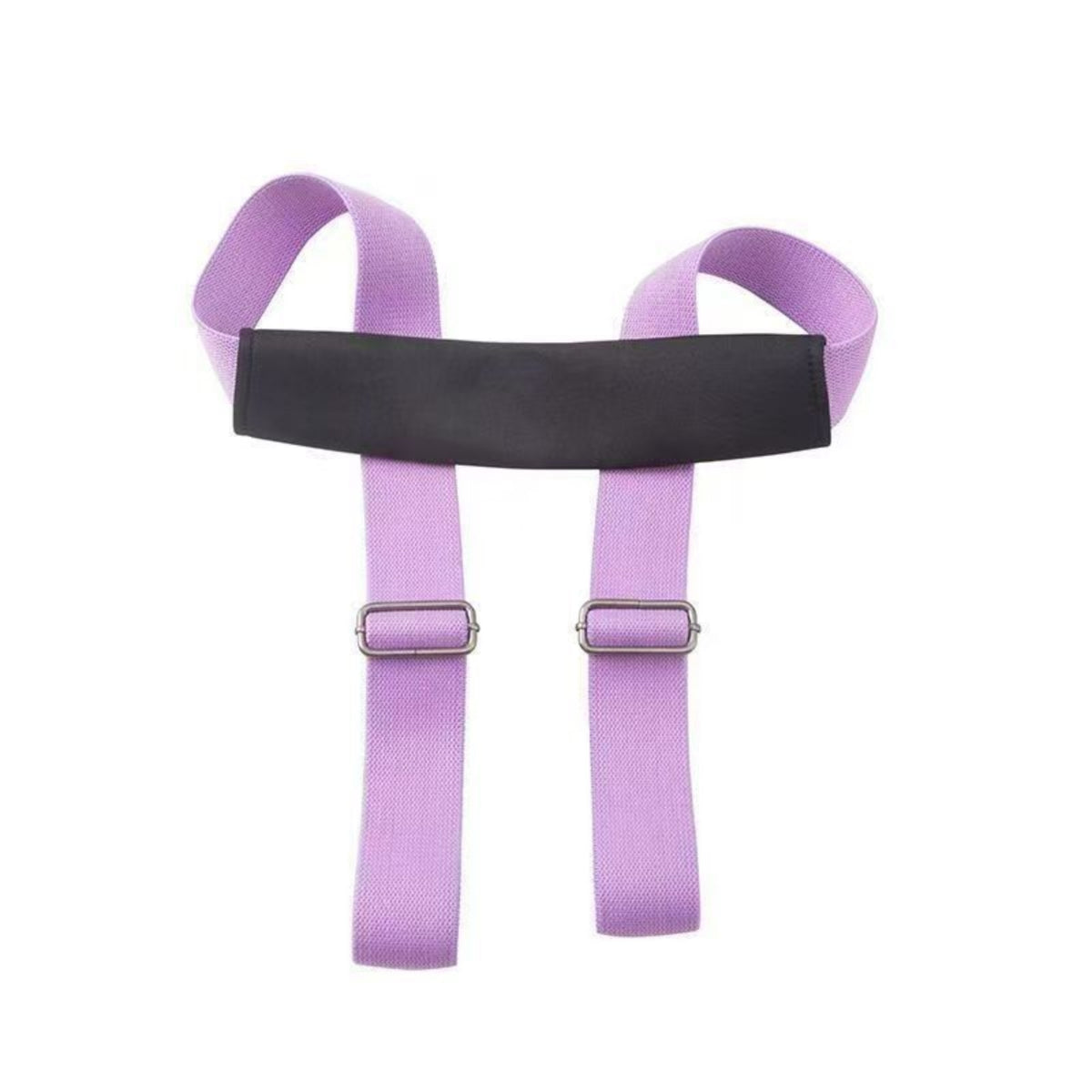 Padded Stretching Strap Woven Textile Stretching Strap with Loops Metal Buckles Fitness Equipment Long