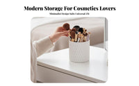 360-Degree Rotation Lidded Rotating Brush Cylinder particulateproof Rotating Brush Holder with Lid Multi-Compartment Makeup Organizer Space-Saving for cosmetic aficionados, Women, Teenagers, Desktop, Dressing Table, Vanity Table, Bedroom