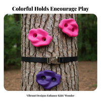 10 Pieces Non-Slip Texture Tree Climbing Holds Easy to Install Plastic Climbing Grips Strong and Long-Lasting Rock Wall Hand Holds Bright Colors for Families, Adults, Parents, Backyard, Adventure Gym, Indoor