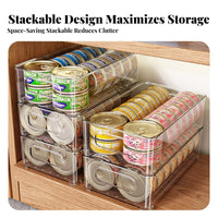 Large Capacity Stackable accessiblefrontFront container Space-Saving accessiblefrontFront Stackable container Easy retrieval Pet Supply Container adaptable for feline Owners, Home Organizers, Parents, Desktop, Kitchen, Pantry, Bathroom
