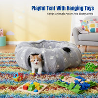 Play Tunnel with Tent Easy to Cleanpet Supplies Foldable for Felines, Small Dog Owners, Living Room, Balcony, Playroom