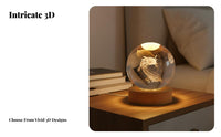 Three-Dimensional Crystal Ball Night Light Aesthetic Design Three-Dimensional Crystal Ball Lamp Gift Box Included Engraved Glass Night Light